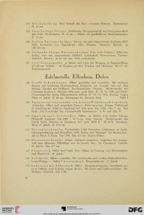Edelmetalle, Elfenbein, Dosen (Nr. 108-127)