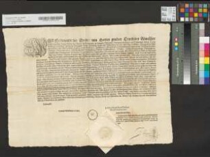 Kaiserlicher Schutzbrief für das Erzstift Cöln.