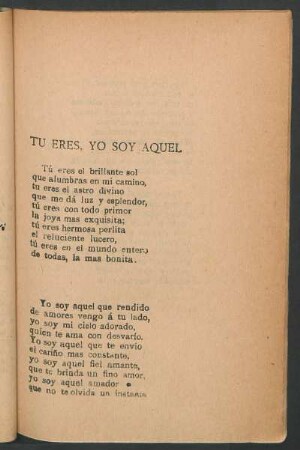Tu eres, yo soy aquel