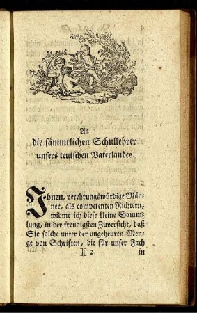 An die sämmtlichen Schullehrer unsers teutschen Vaterlandes.