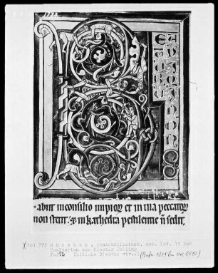Psalterium (aus Kloster Polling) — Initialzierseite B (eatus bir), Folio 12recto