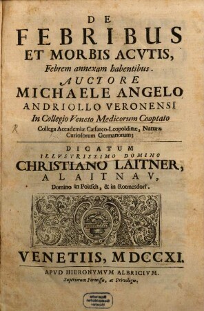 De febribus et morbis acutis, febrem annexam habentibus