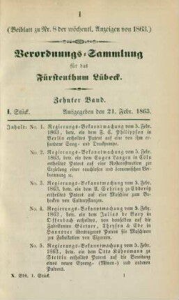 21. Febr.-31. Decbr. = I.-XXXVIII. Stück
