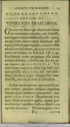 Sectio III. Vinolentia Graecorum