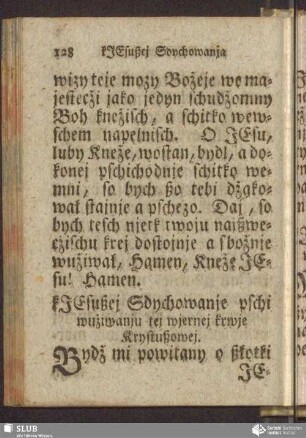 kJesußej Sdychowanje pschi wużiwanju tej wjernej krwje Krystußowej