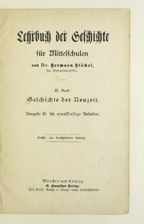 Bd. 3: Geschichte der Neuzeit