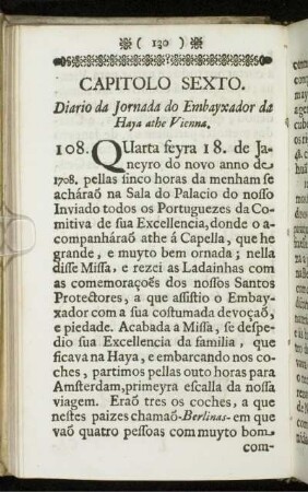 Capitolo Sexto. Diario da Jornada do Embayxador da Haya athe Vienna.
