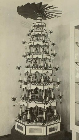 Alte Pyramide : Ausstellungsstücke, Staatliche Spielwarenschulen Seiffen und Grünhainichen. Alte Pyramide aus der Sammlung alter Spielzeuge