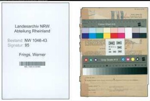 Entnazifizierung Werner Frings , geb. 20.12.1900 ()