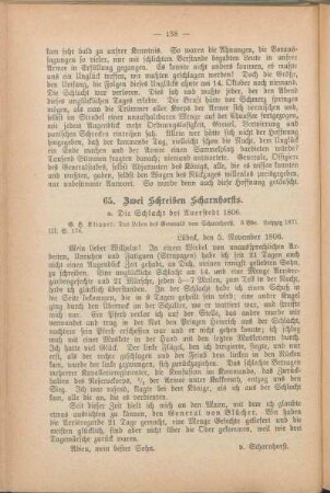 65. Zwei Schreiben Scharnhorsts.