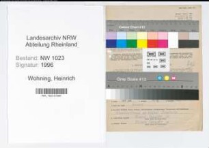 Entnazifizierung Heinrich Wohning , geb. 16.05.1912 (Krankenkassenangest.)