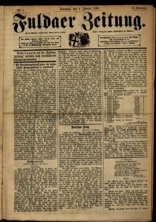 Ausgabe vom Sonntag, den 04. Januar 1891.