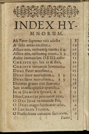 Index Hymnorum.