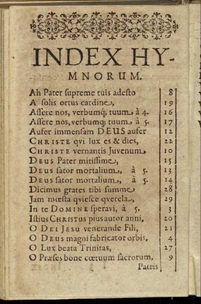Index Hymnorum.