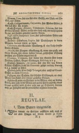 II. Regulae.