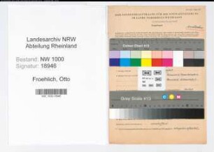 Entnazifizierung Otto Froehlich, geb. 22.11.1900 (Konstrukteur)