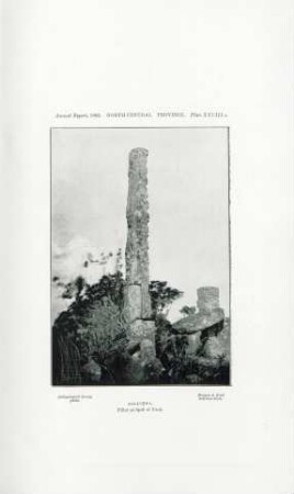 Plate XXVIII.A. North-Central Province. Kalávewa. Pillar at Spill of Tank