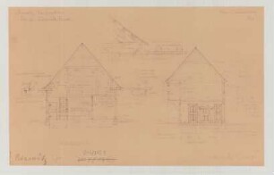 Niewitz (Kreis Luckau): Hof Nr. 12 Edmund Bock. Wohnhaus und Altenteil (Querschnitt)