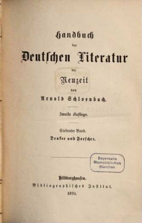 Handbuch der deutschen Literatur der Neuzeit, 7