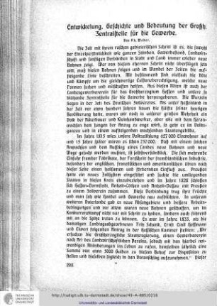 Entwickelung, Geschiche und Bedeutung der Großh. Zentralstlle für die Gewerbe