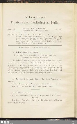 Nr. 10. Sitzung vom 12. Juni 1891
