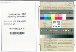 Entnazifizierung Karl Peerenbouy , geb. 16.03.1907 (Postfacharbeiter)