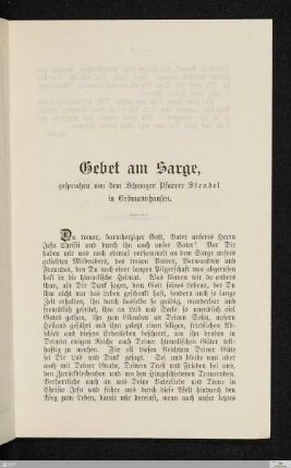 Gebet am Sarge