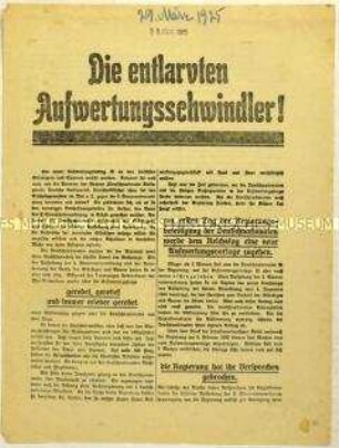 Aufruf der SPD an Sparer zur Wahl von Otto Braun zum Reichspräsidenten 1925