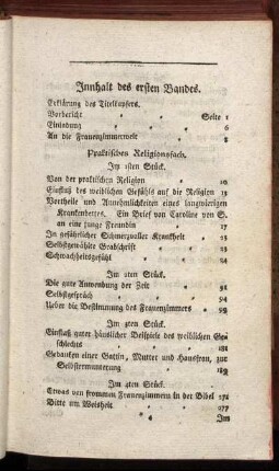 Innhalt des ersten Bandes