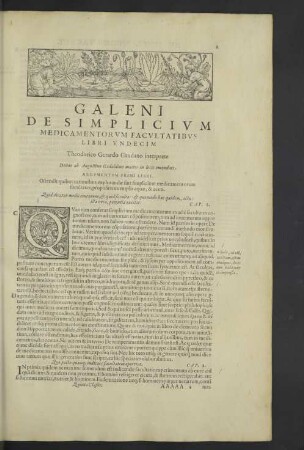 Galeni de simplicium medicamentorum facultatibus libri undecim