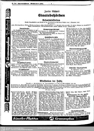 Zweiter Abschnitt. Staatsbehörden