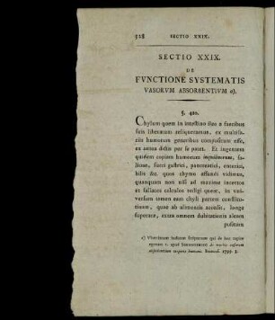 Sectio XXIX. De Functione Systematis Vasorum Absorvenium