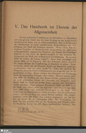 V. Das Handwerk im Dienste der Allgemeinheit