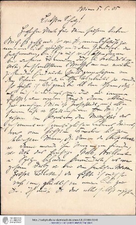 Brief vom 05.06.1905