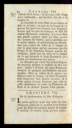 Chapitre VII. De la Condamnation du Duc d'Alençon.