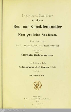 31: Amtshauptmannschaft Bautzen (I. Teil)