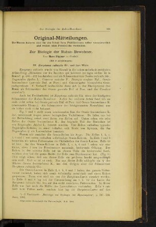 Zur Biologie der Rubus-Bewohner.