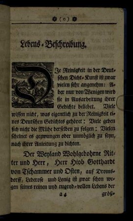 Lebens-Beschreibung.