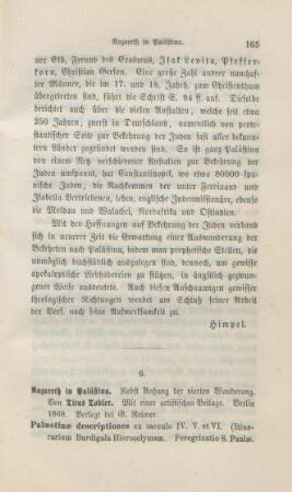 165-177 [Rezension] Tobler, Titus, Nazareth in Palästina