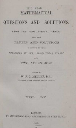 55: Mathematical questions and solutions