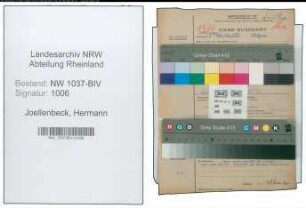 Entnazifizierung Hermann Joellenbeck , geb. 17.01.1901 (Inspektor)