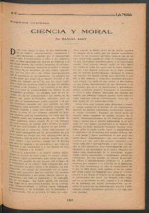 Páginas célebres : Ciencia y moral