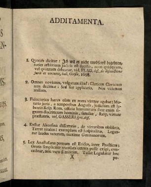 Additamenta