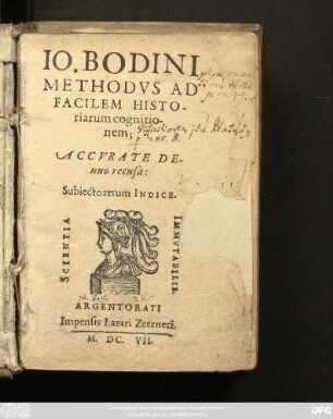 Jo. Bodini Methodus Ad Facilem Historiarum cognitionem