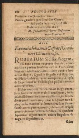 XIII. Exequiae Iohannis Caspari Grubneri Chemnicensis.