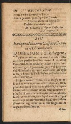 XIII. Exequiae Iohannis Caspari Grubneri Chemnicensis.