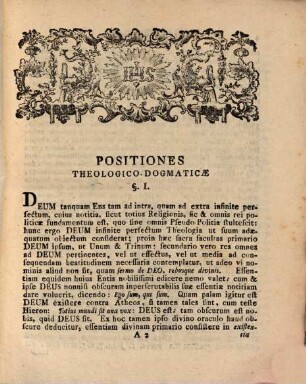 Positiones Dogmatico-Theologicae De Deo Tum Ad Intra, Tum Ad Extra Infinite Perfecto : Ex Quatuor Libris Sententiarum Scoti
