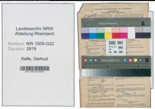 Entnazifizierung Gertrud Kelle , geb. 12.03.1896 (Kauffrau)