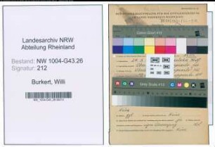 Entnazifizierung Willi Burkert , geb. 24.05.1908 (Verkaeufer)
