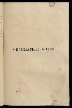 Grammatical notes